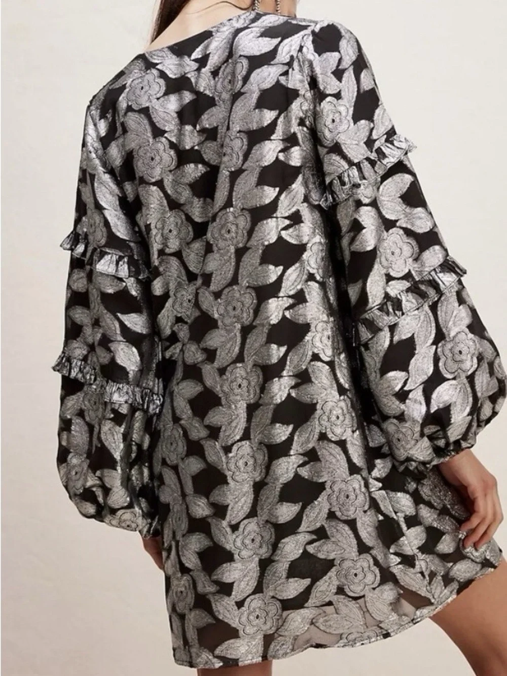 Jen's Pirate Booty x Free People Rising Star Mini Silver Dress XS NWOT